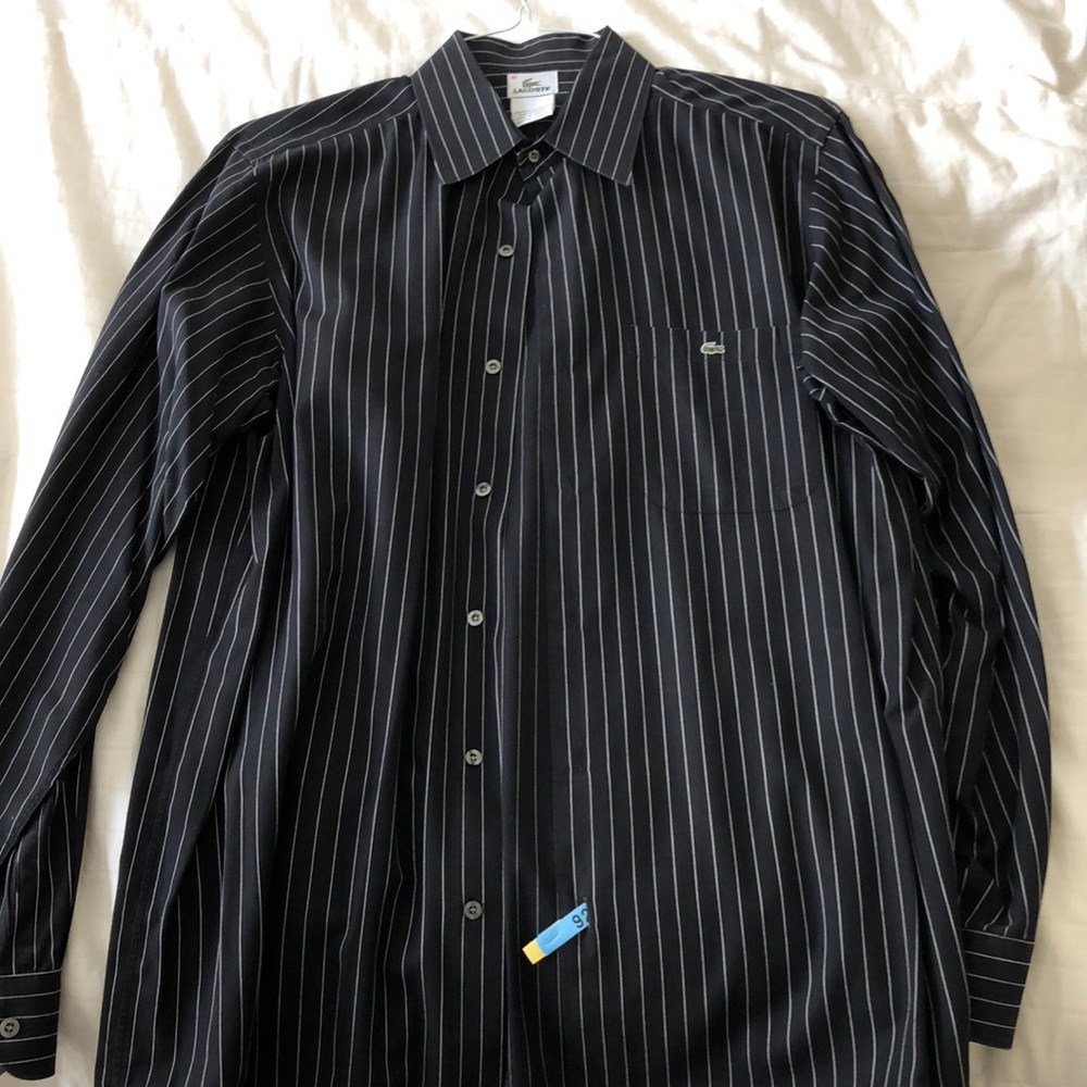 Lacoste Button down size 40 black and white